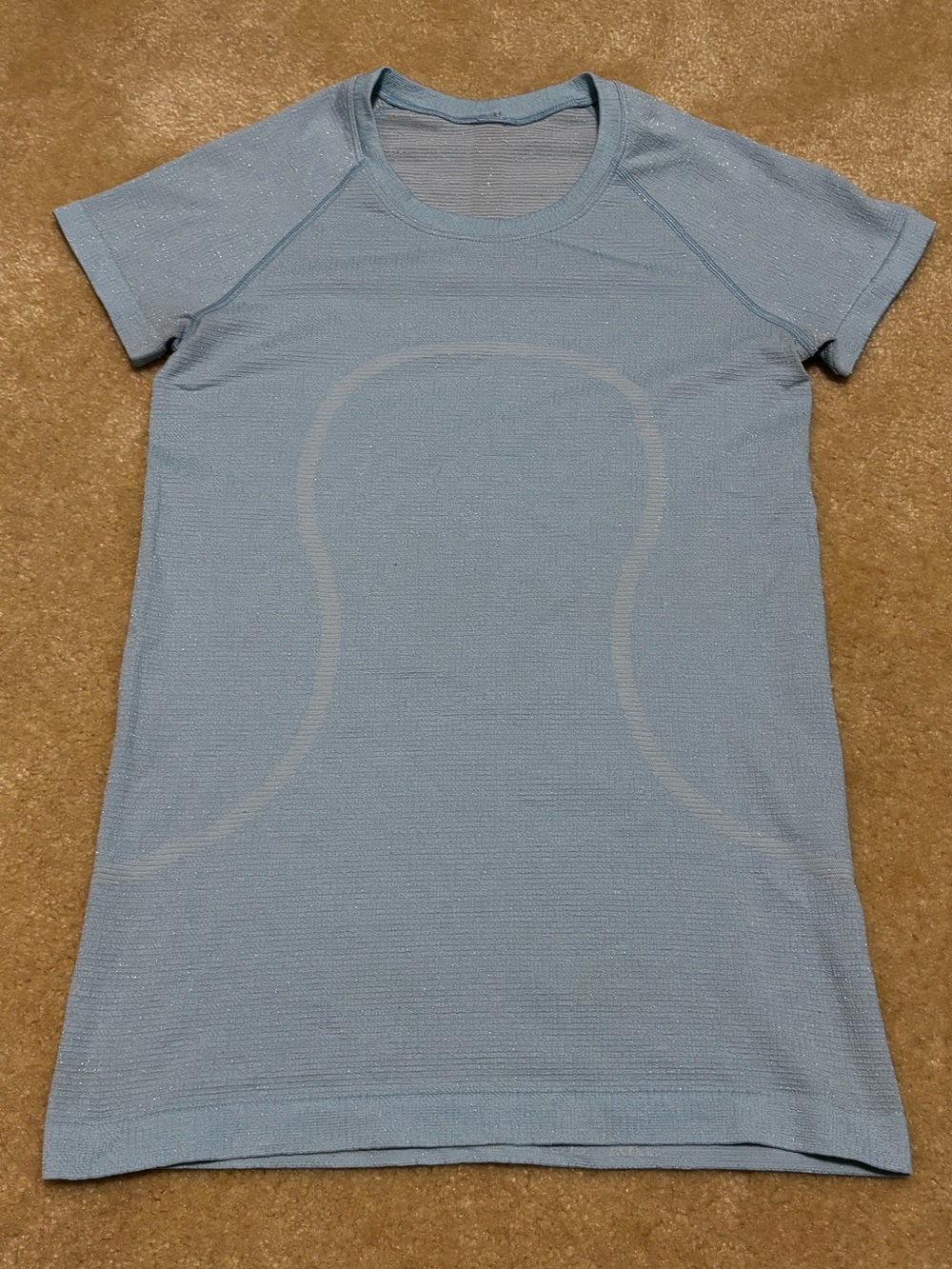 lululemon athletica Light Blue Seamless Short Sleeve Tee